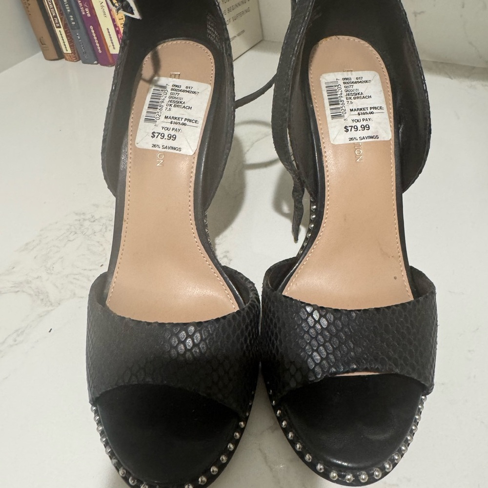 BCBGeneration Black Heels with Textured Design.   NWT